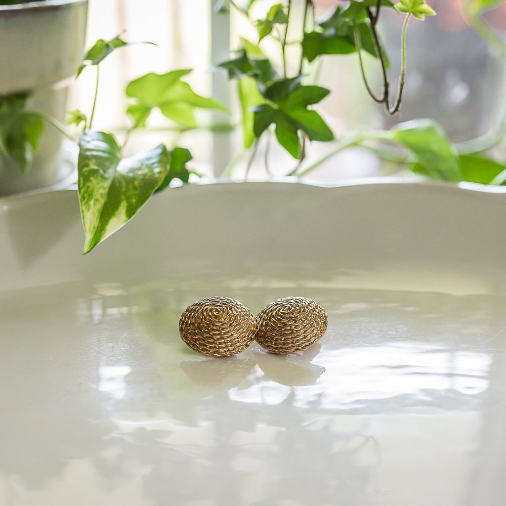 Vintage Designer Gold Tone Earrings